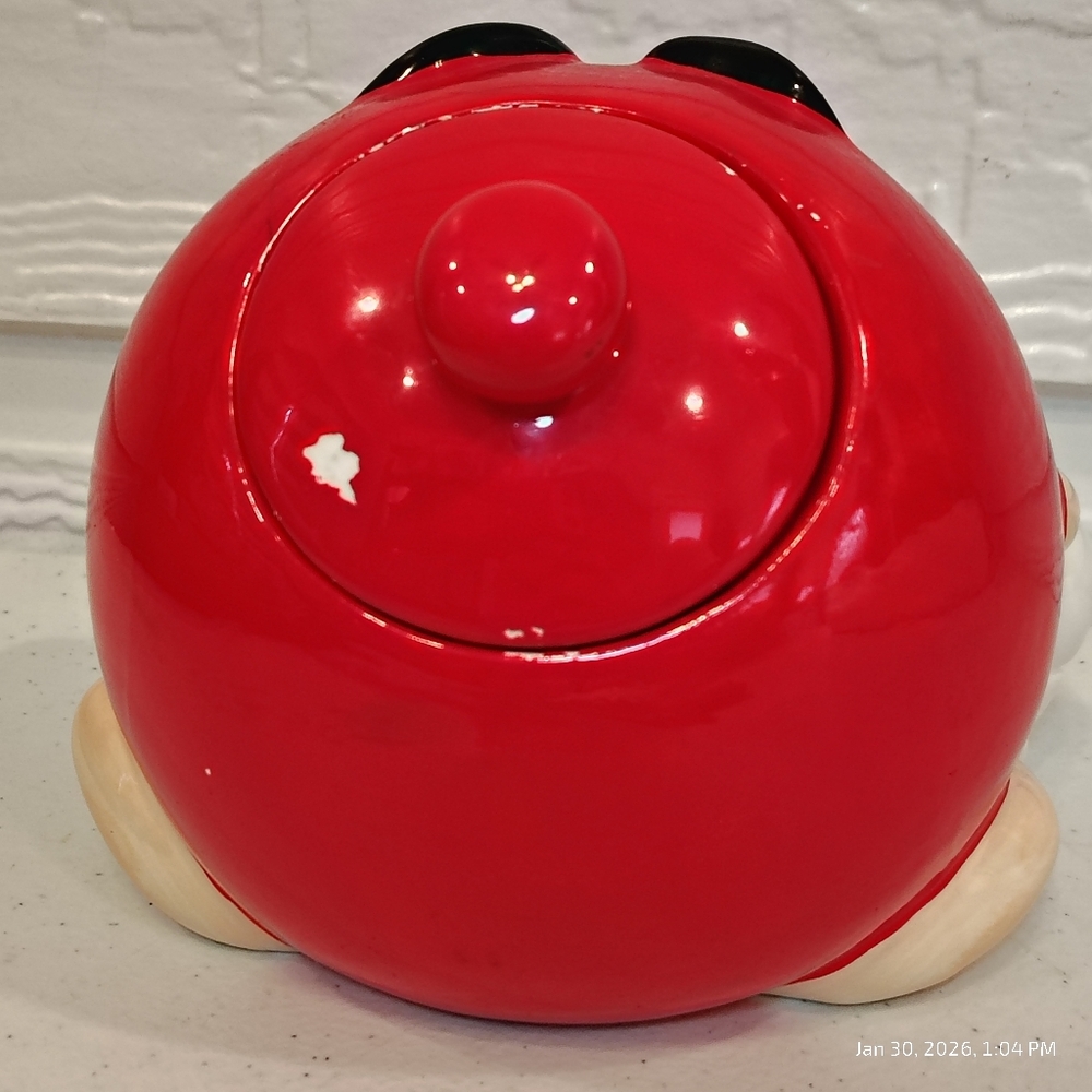 Galerie 2002 Red M&M Cookie Jar Ceramic Red Jar Mars Collectible Kitchen Decor - Picture 5 of 7